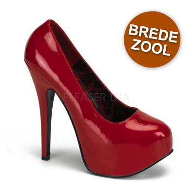 TEEZE-06W rood glanzende Vintage Pin Up TEEZE-06W rood glanzende Vintage Pin Up