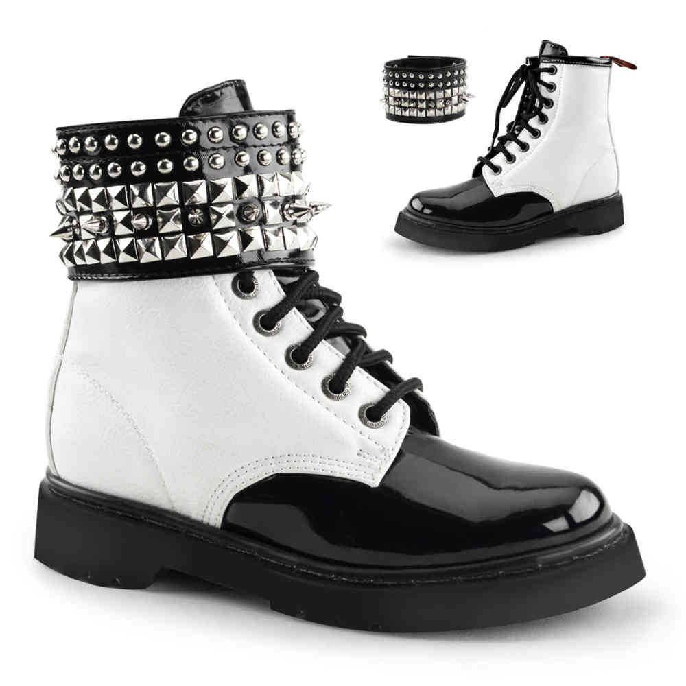 Rival-106 witte Metal Gothic dames enkel Rival-106 witte Metal Gothic dames enkel