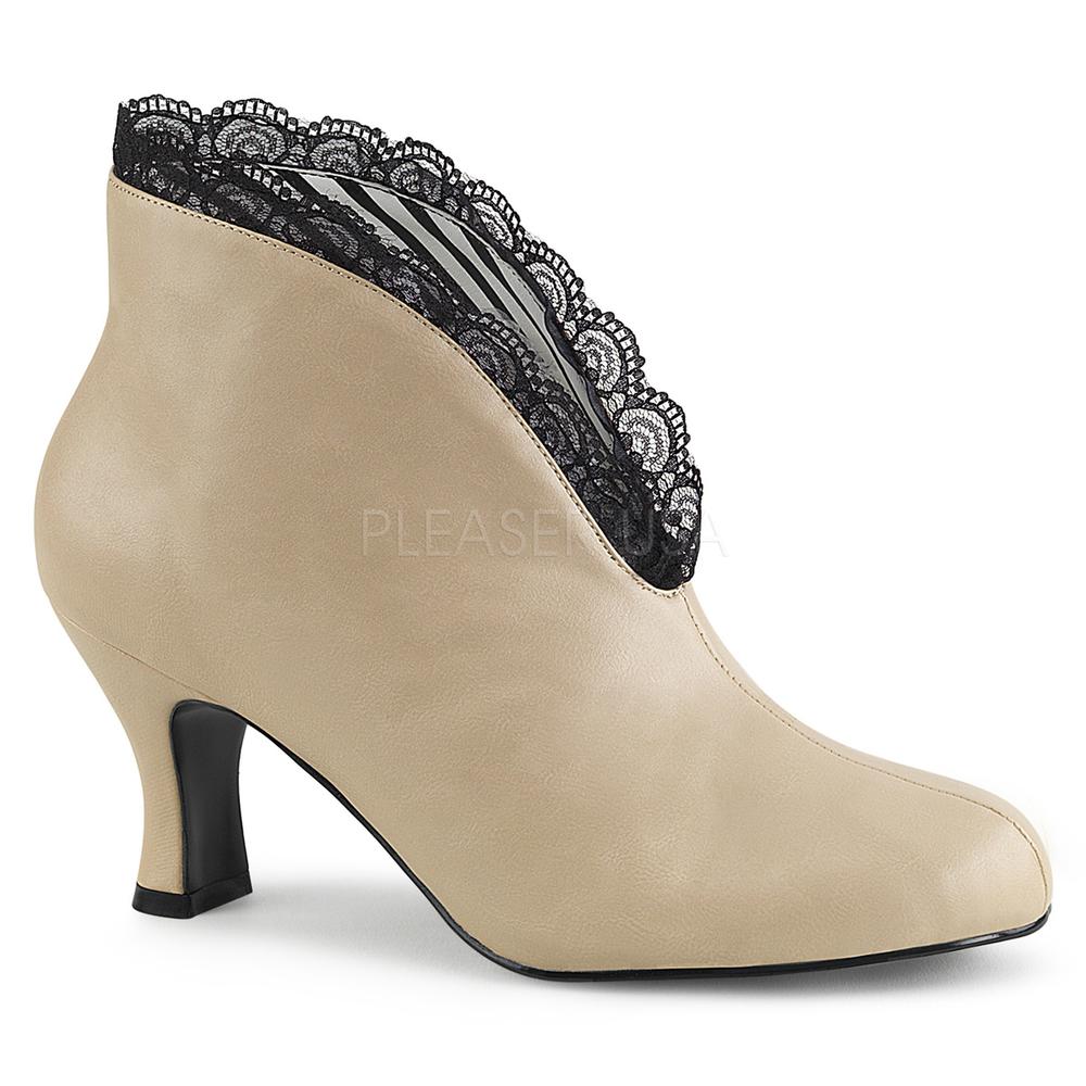 cream kitten heel boots