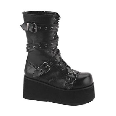 Trashville-205 zwart leer- metal, gothic Trashville-205 zwart leer- metal, gothic