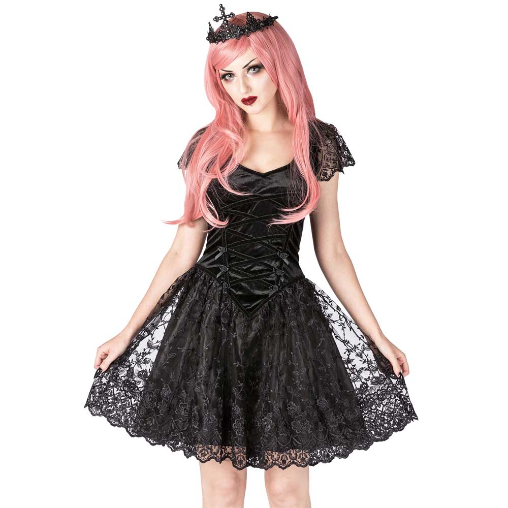 Isabella jurk zwart - gothic lolita Hall Isabella jurk zwart - gothic lolita Hall