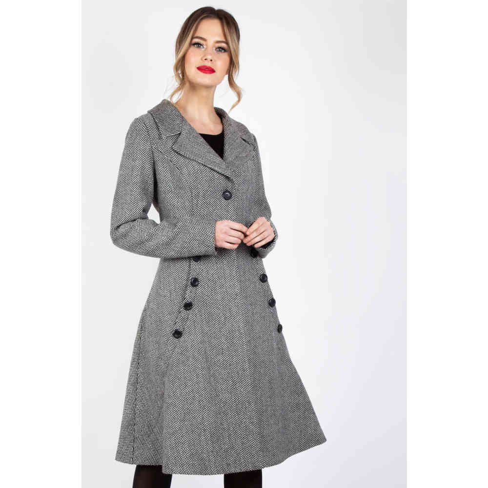 Voodoo Vixen Womens Marjorie Floral Coat Burgundy