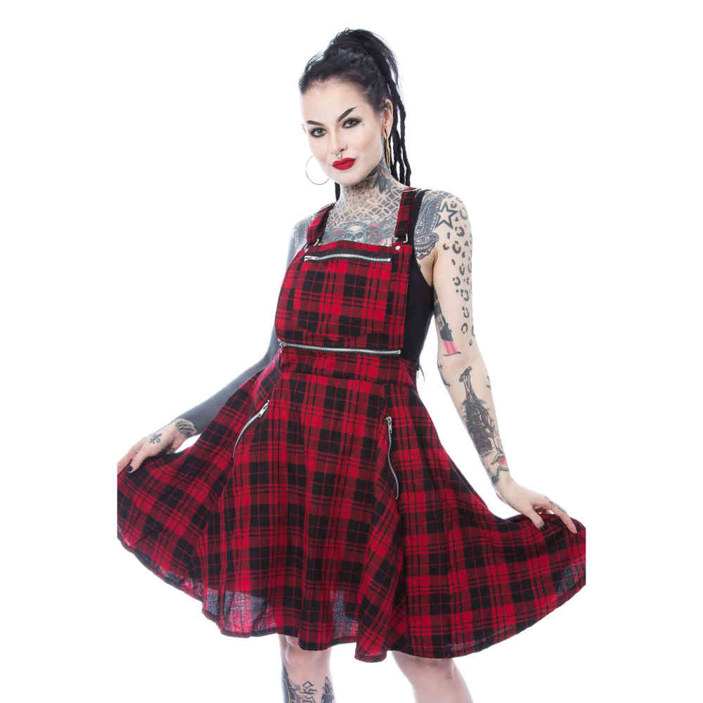 red check pinafore