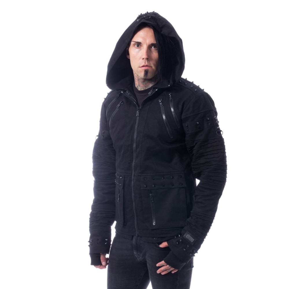 Vixxsin Quinn Jacket Mens Grey Check Goth Emo Punk Comic Con Dress up