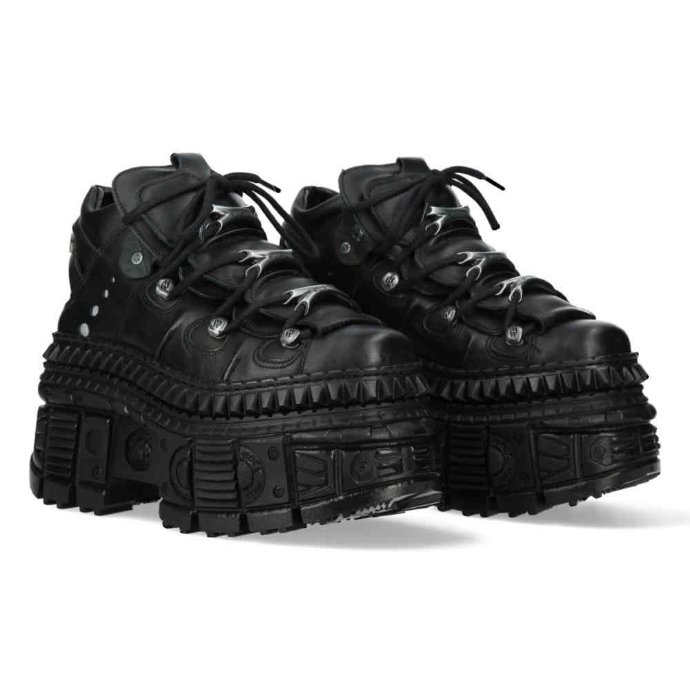 New Rocks Low New Rock New Rock - MWALL106S9 Platform sneakers - Black | Attitude Eur