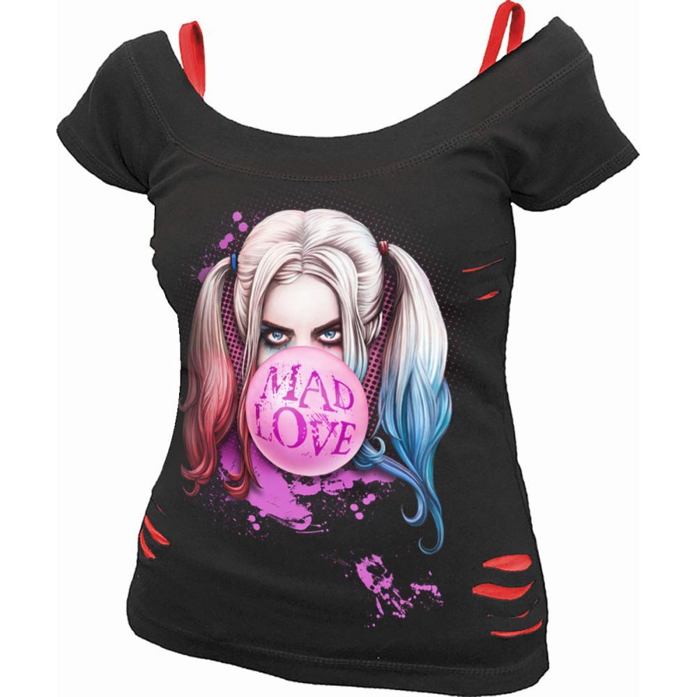 Spiral Spiral Harley Quinn Top MAD LOVE 