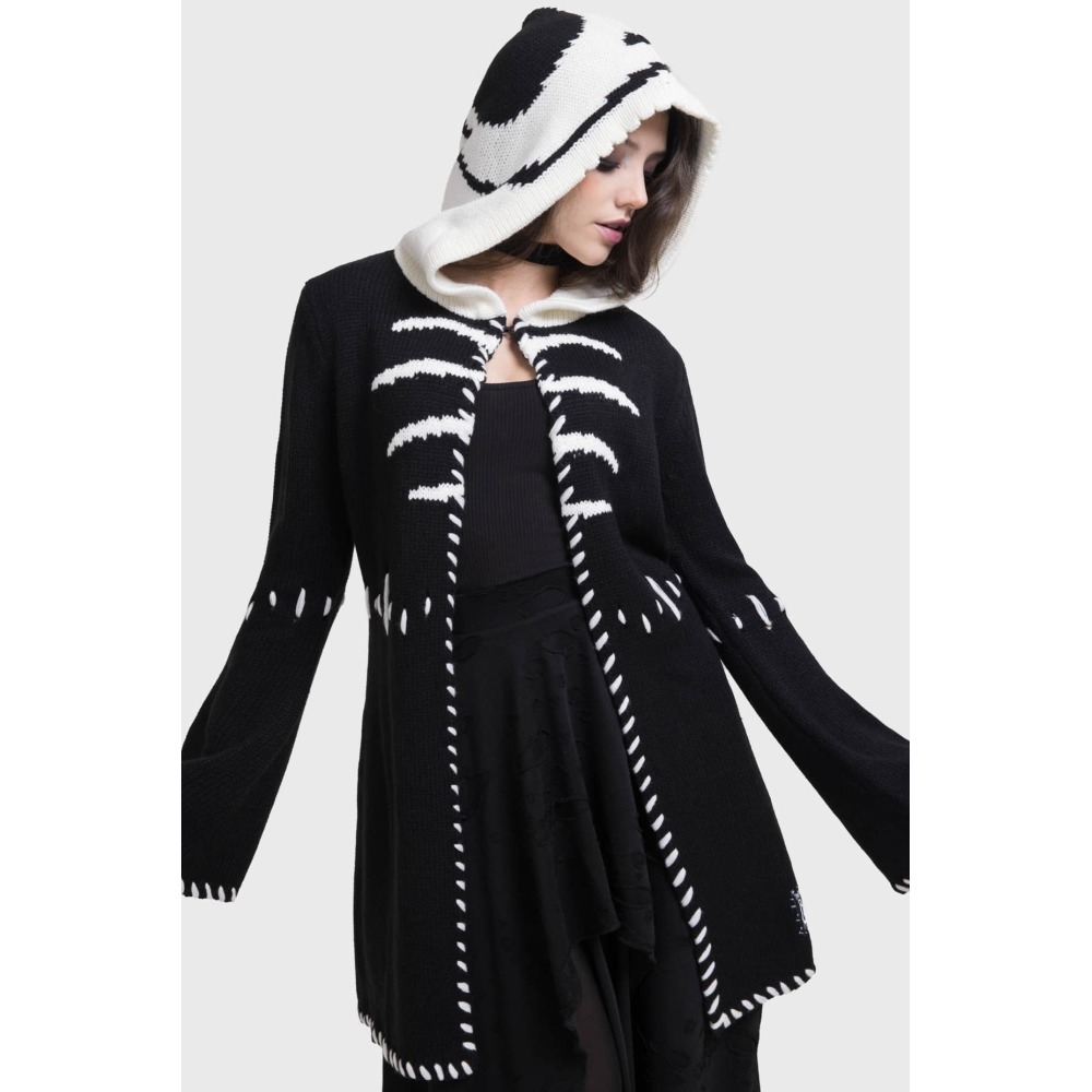 Killstar Killstar Corpse Bride Scraps Hooded Long cardigan