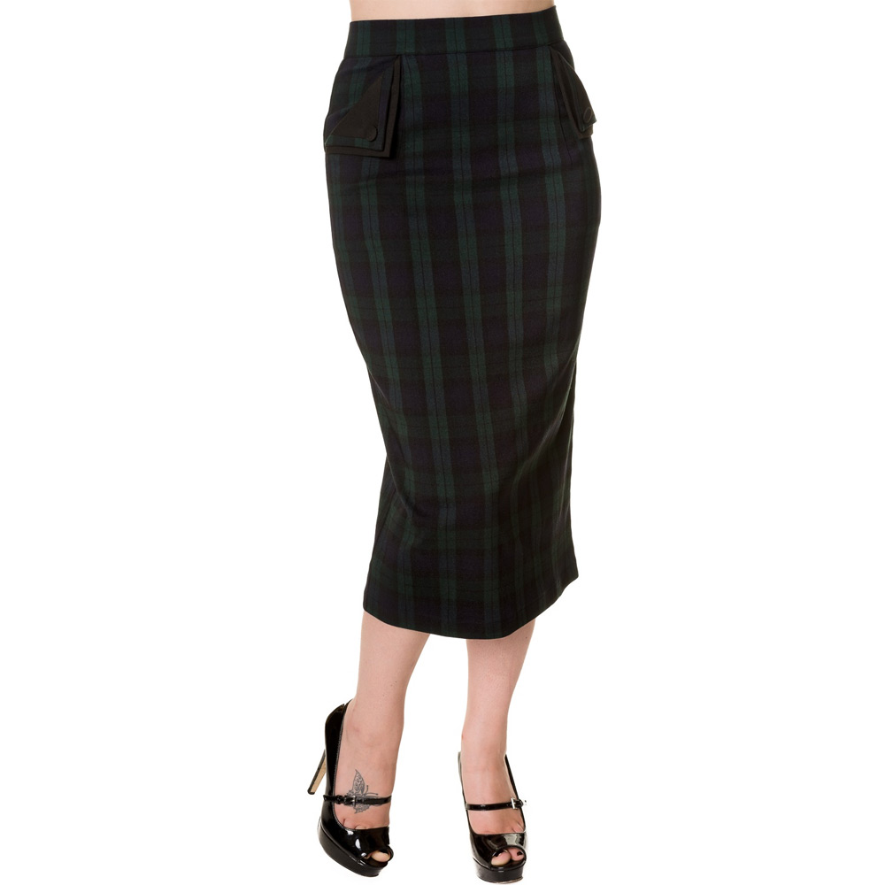 Long plaid pencil skirt Clearance