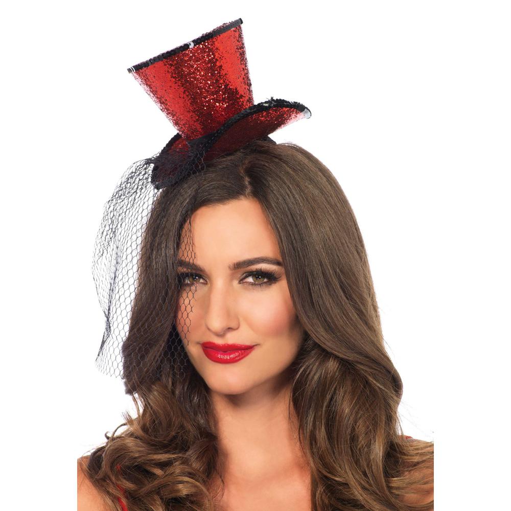 Leg Avenue Mini Glitter Fascinator Top Hat Costume Hair Accessory With