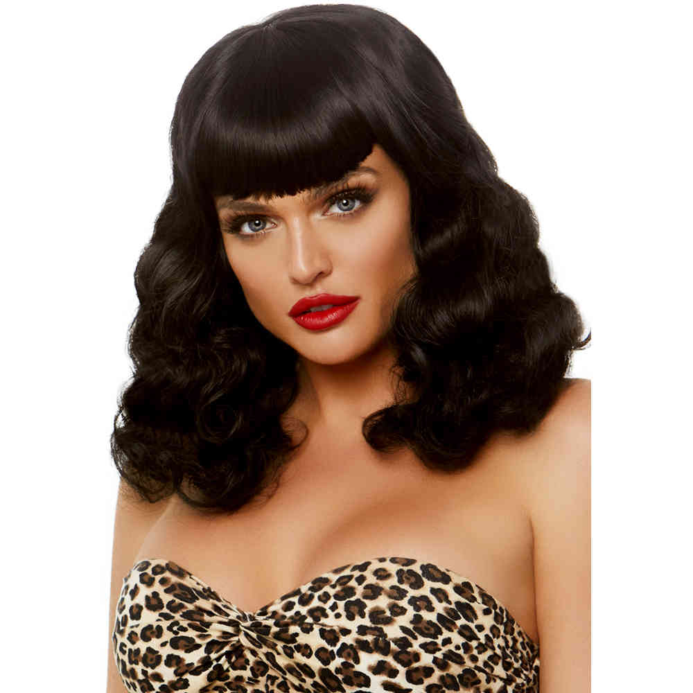 Leg Avenue Leg Avenue Wig Retro Bang Curly Bob Black Attitude Europe