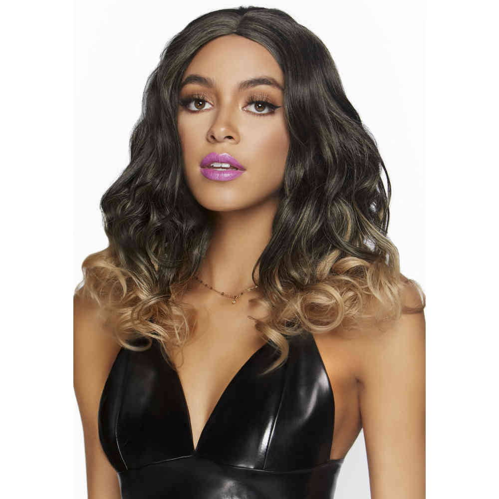 Leg Avenue Leg Avenue Wig Curly Ombre Long Bob Brown