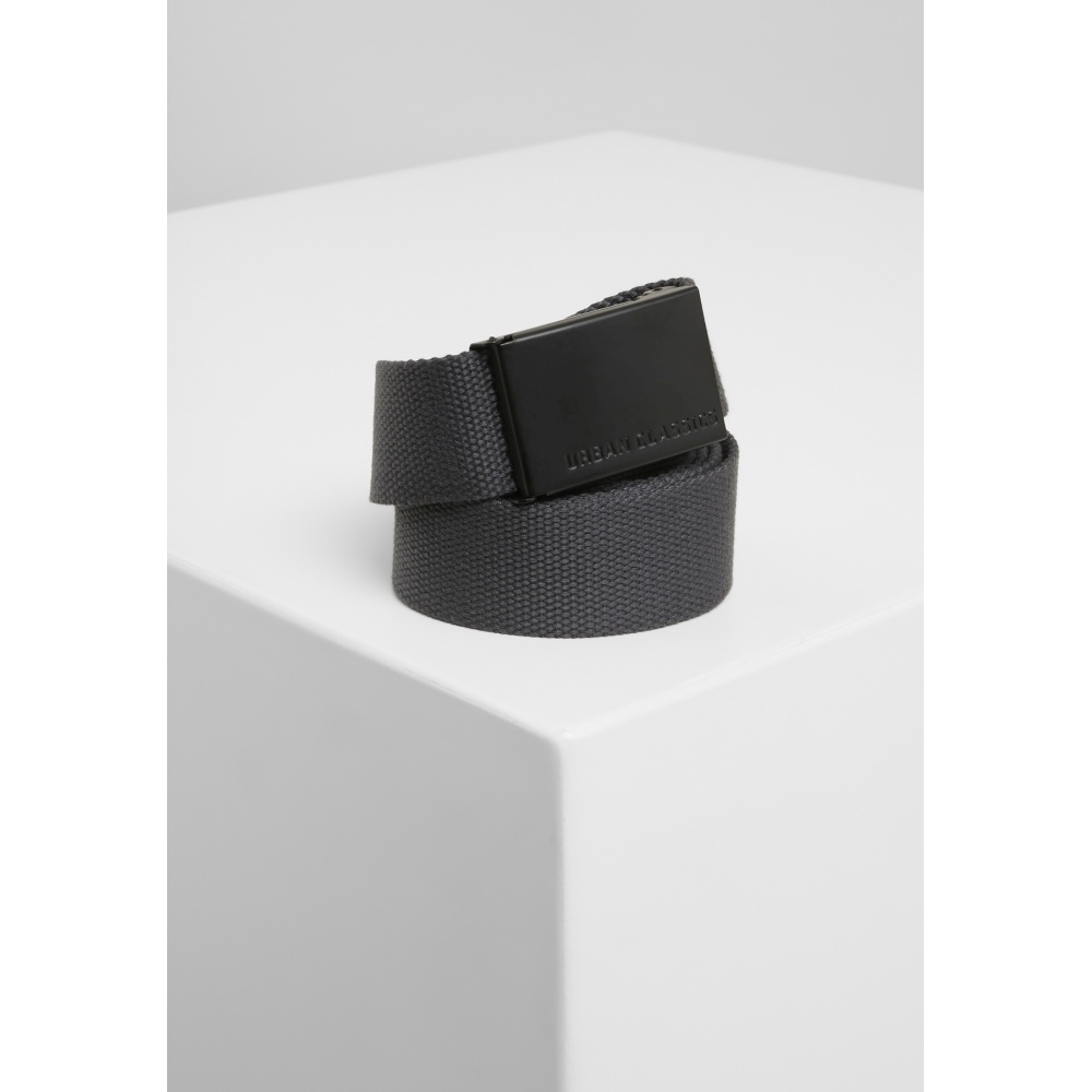 Urban Classics Unisex Polyester Eyelet Belt - Schwarz/silber, L/XL, Mit Doppelschnalle