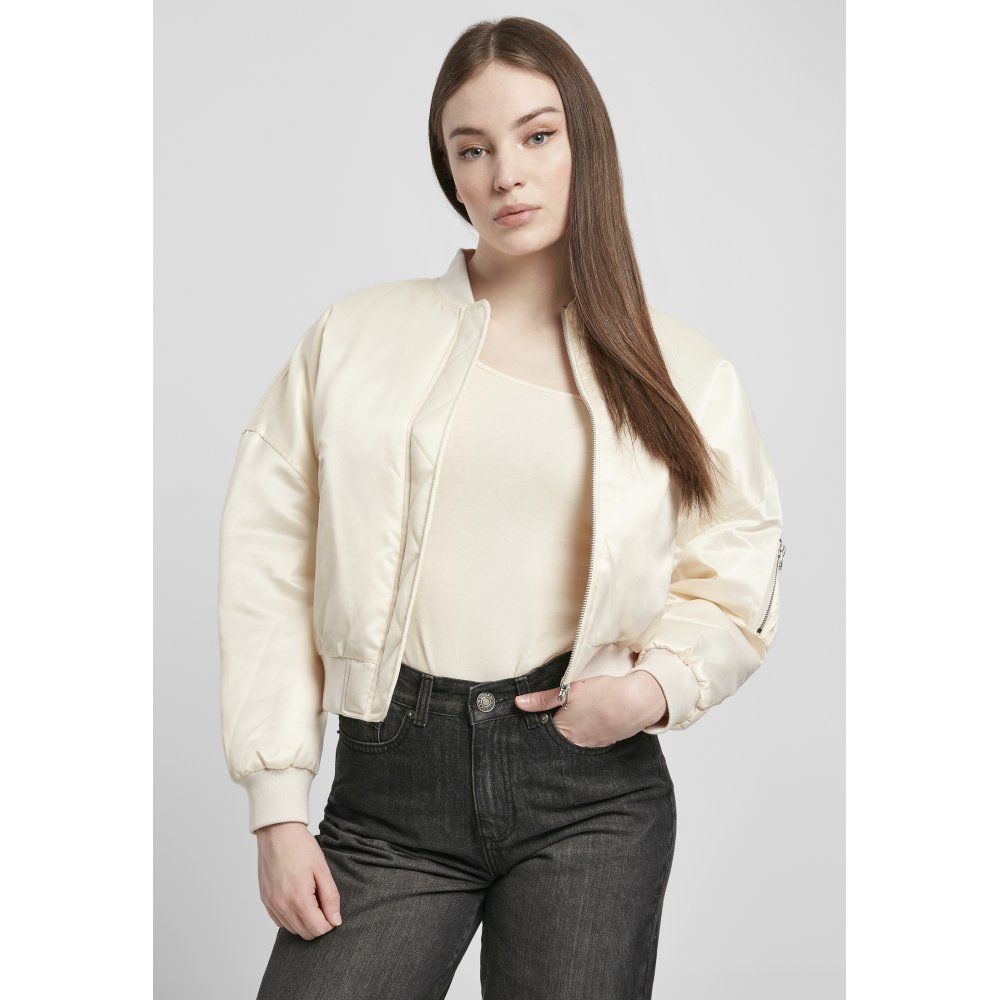 oversized satin bomber jacket