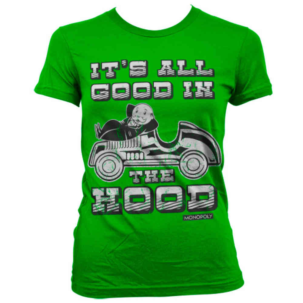 Monopoly Ladies Tshirt It S All Good In The Hood Green Attitude Euro