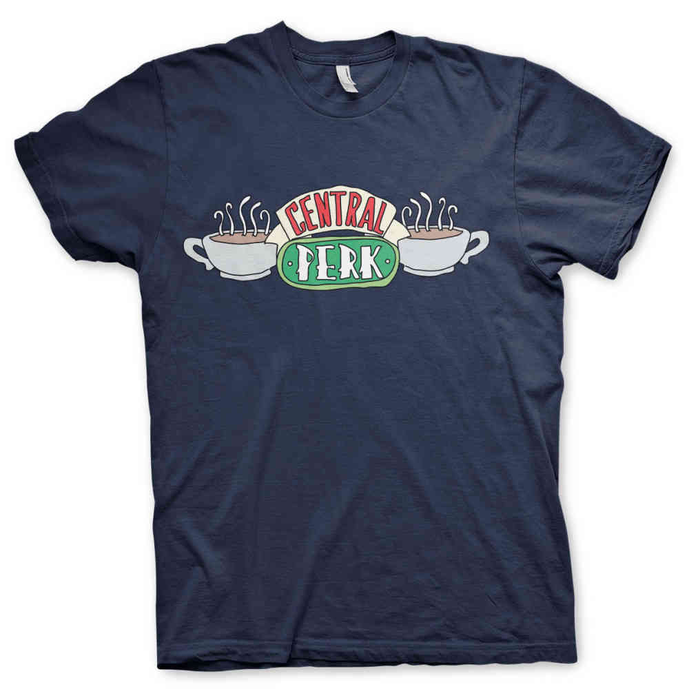 Friends Mens Tshirt Central Perk Blue 
