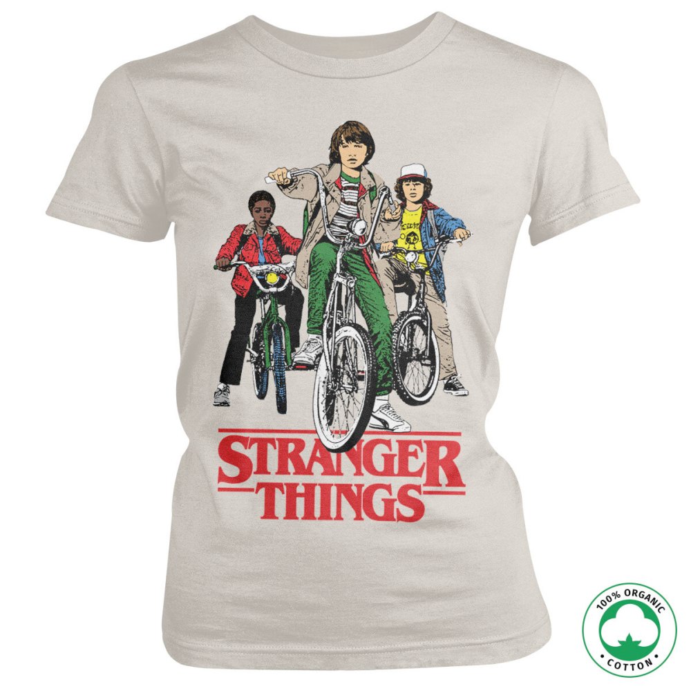 Ladies Tshirt Bikes Organic White 