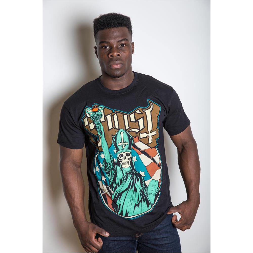 Ghost Statue Of Liberty Mens Blk Ts Sma Ghost Statue Of Liberty Mens Blk Ts Sma