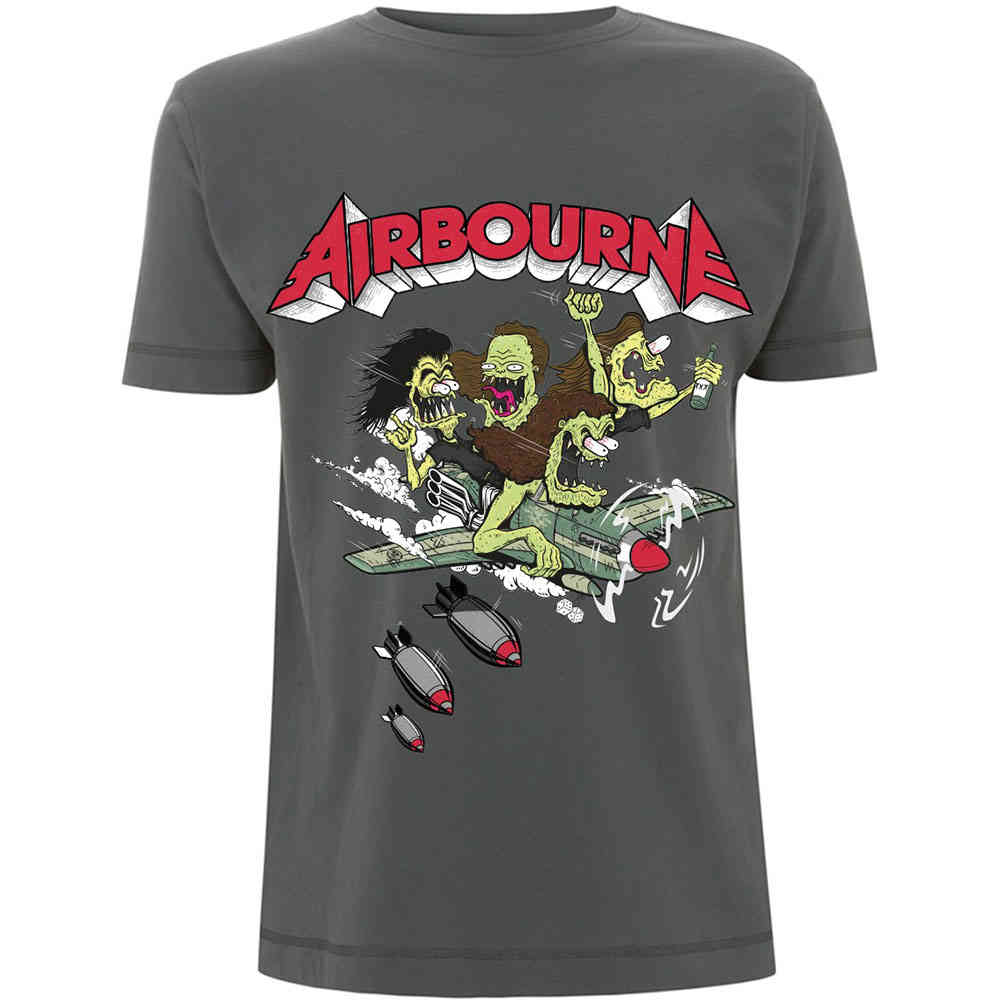 Airbourne Mens Tshirt Nitro Grey 