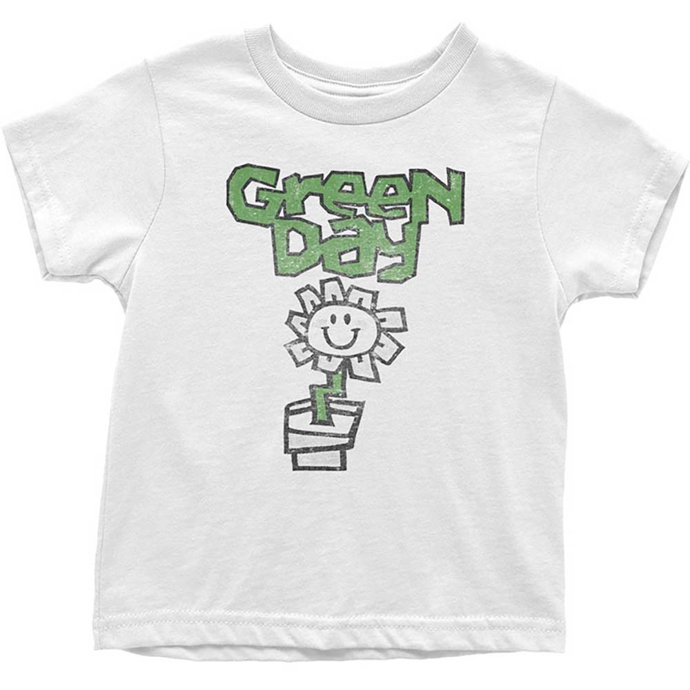 Green Day Kids Tshirt Flower Pot White 