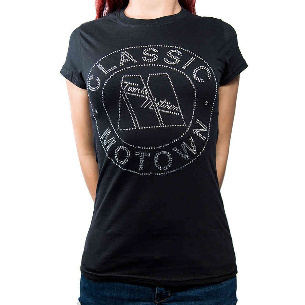 Motown Ladies Fashion T-Shirts Classic With Rhinestone Application