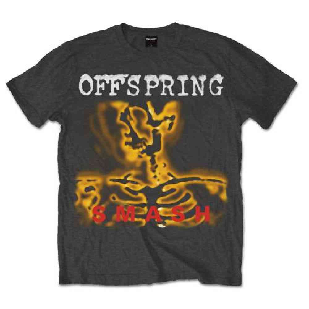 Official Men/'s Grey T-Shirt Smash 20 Logo The Offspring