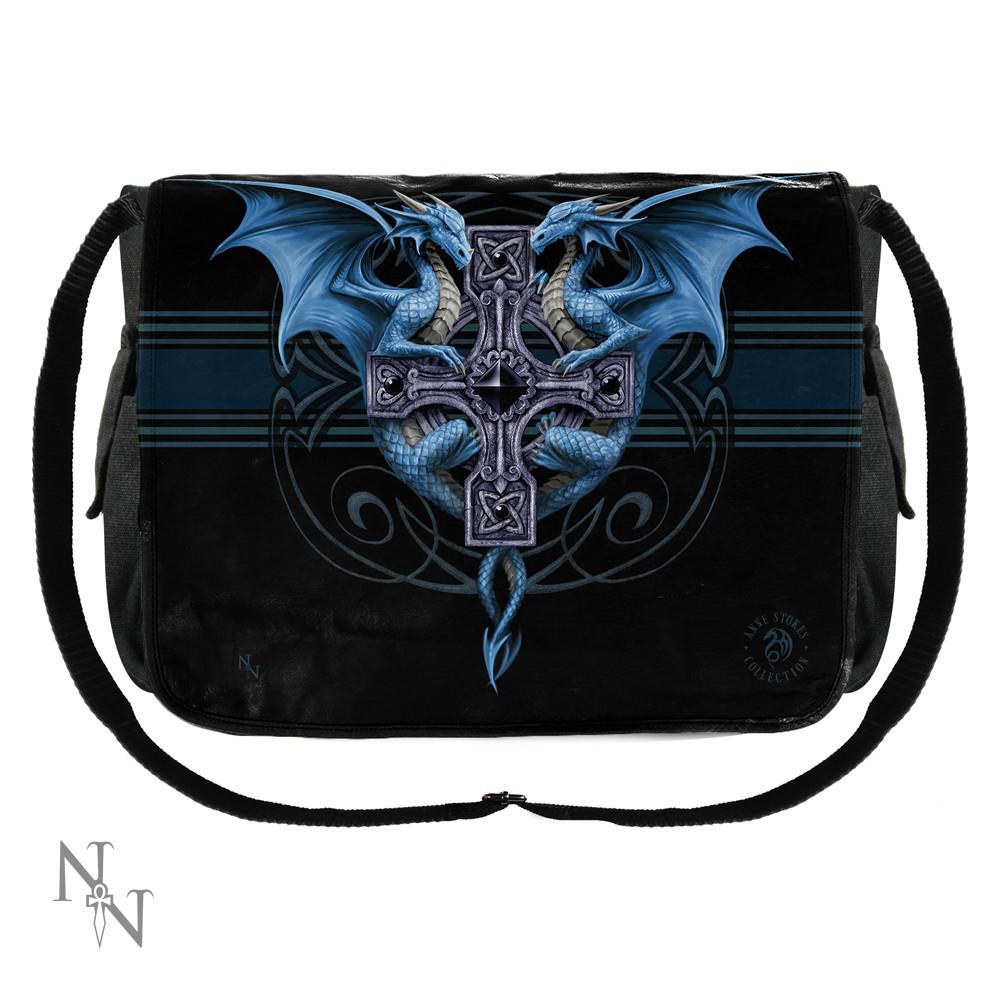 Nemesis Now Dragon Duo Blue Dragons Messenger Bag Black Fantasy Dragon Duo Blue Dragons Messenger Bag