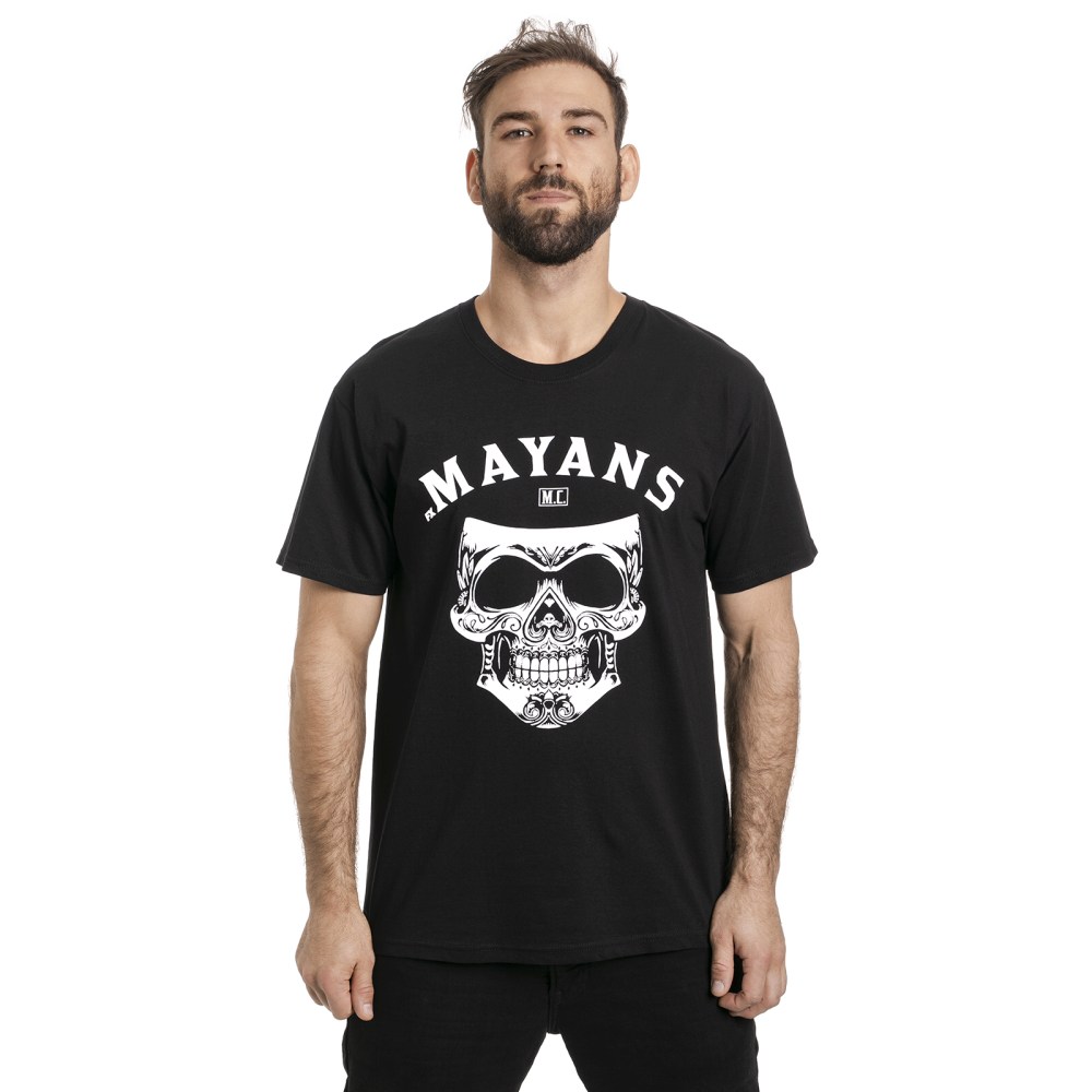 Mayans M C Mens Tshirt Skull Logo Black Attitude Europe