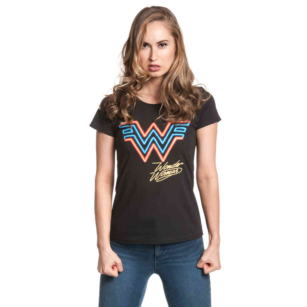 Wonder Woman - Neon Logo - Girls Shirt - Black