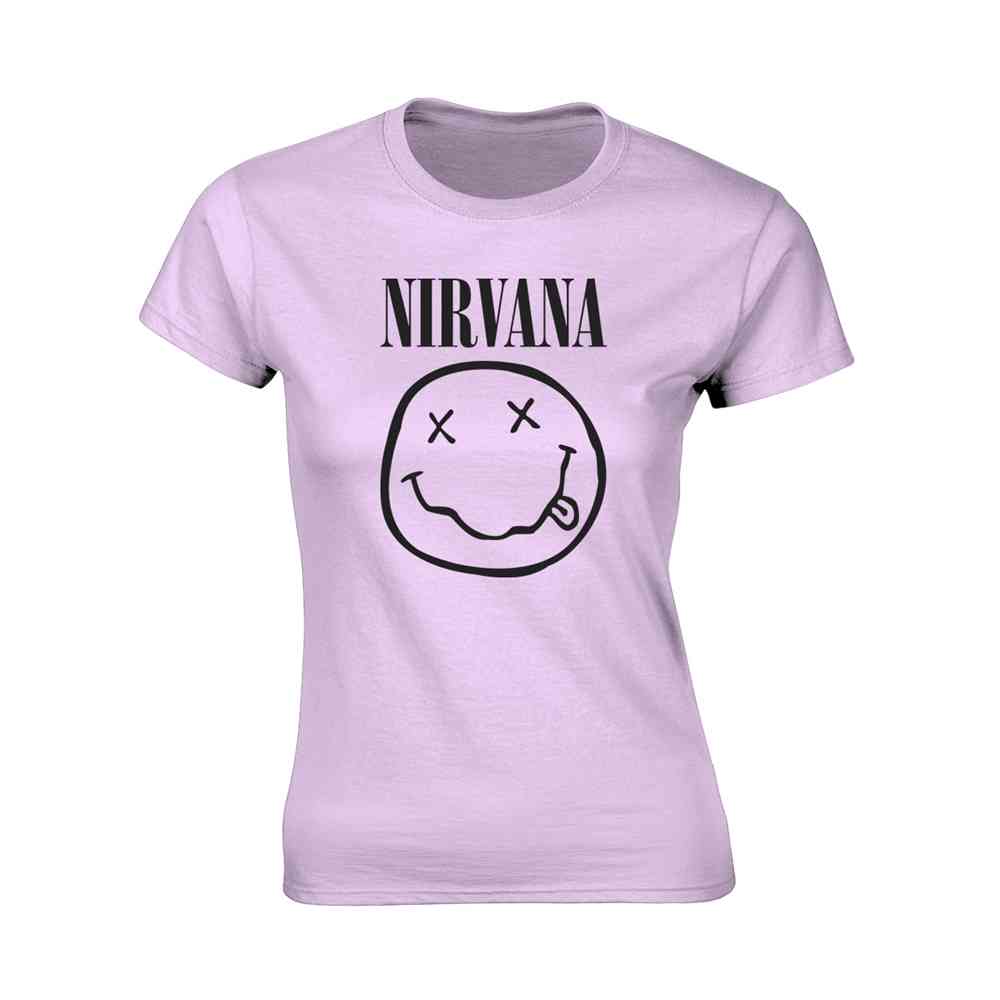 Nirvana Ladies Tshirt Smiley Pink 