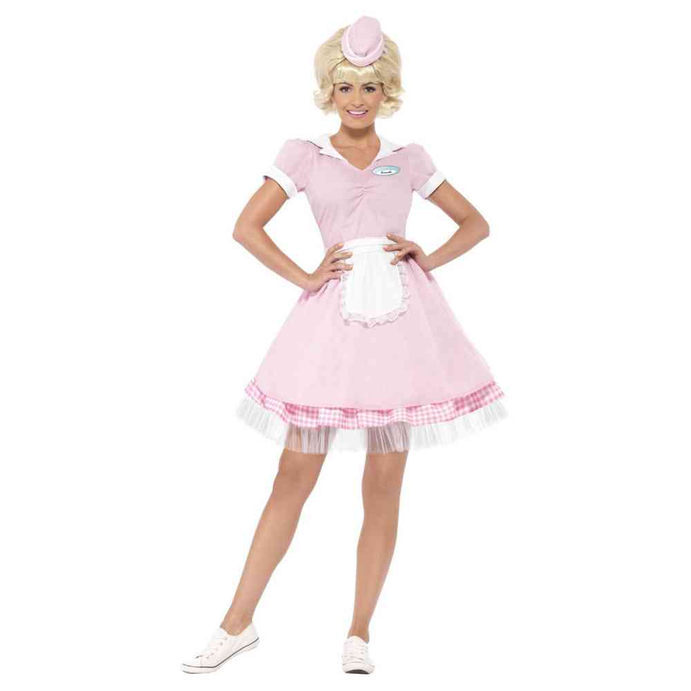 Ladies Womens Cupcake Girl Costume Outfit for 50s Fancy Dress