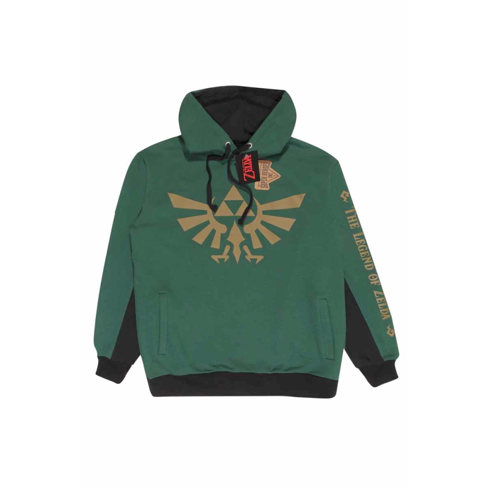 Greenatt Nintendo,The Legend Of Zelda - Hyrule And Symbols Hoodie - Green | Att